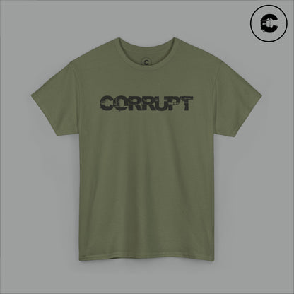 Corrupt Cotton T-Shirt Black Logo