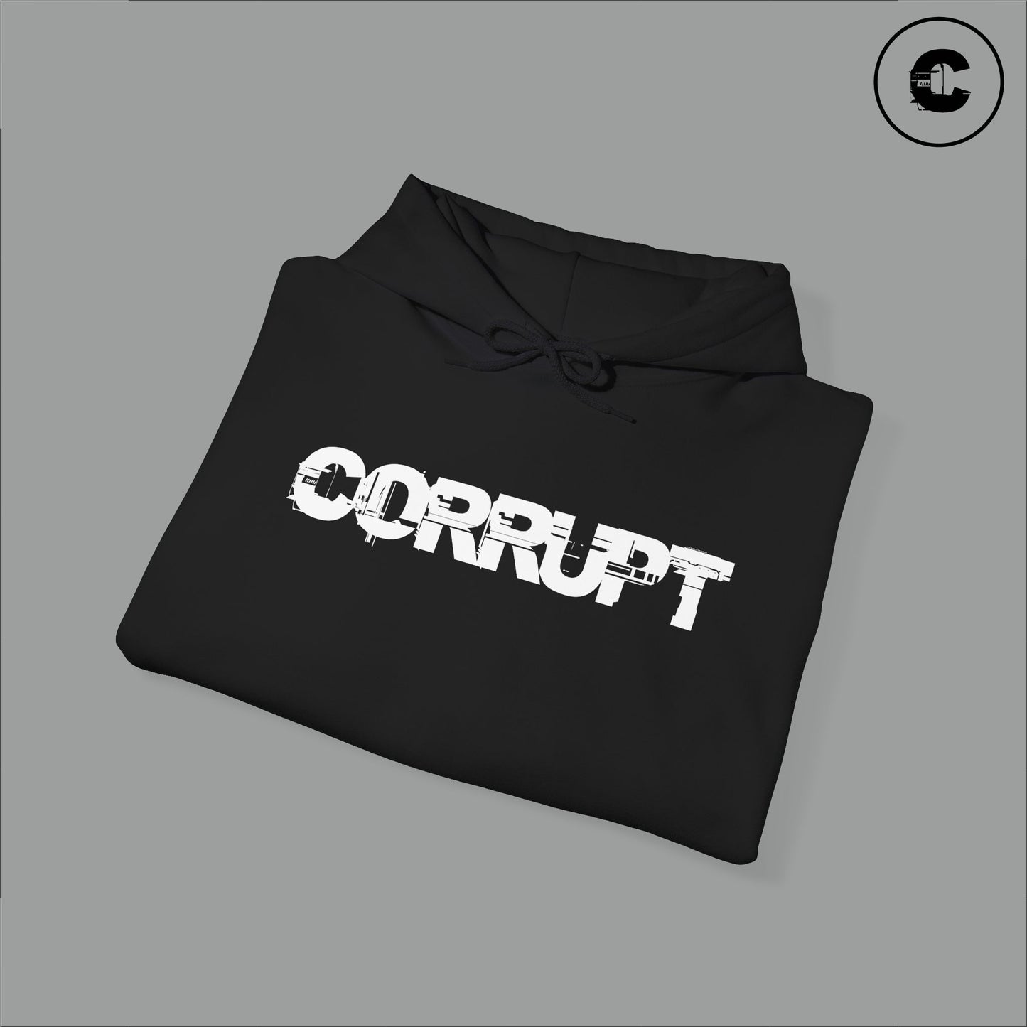 Corrupt Hoodie White Logo