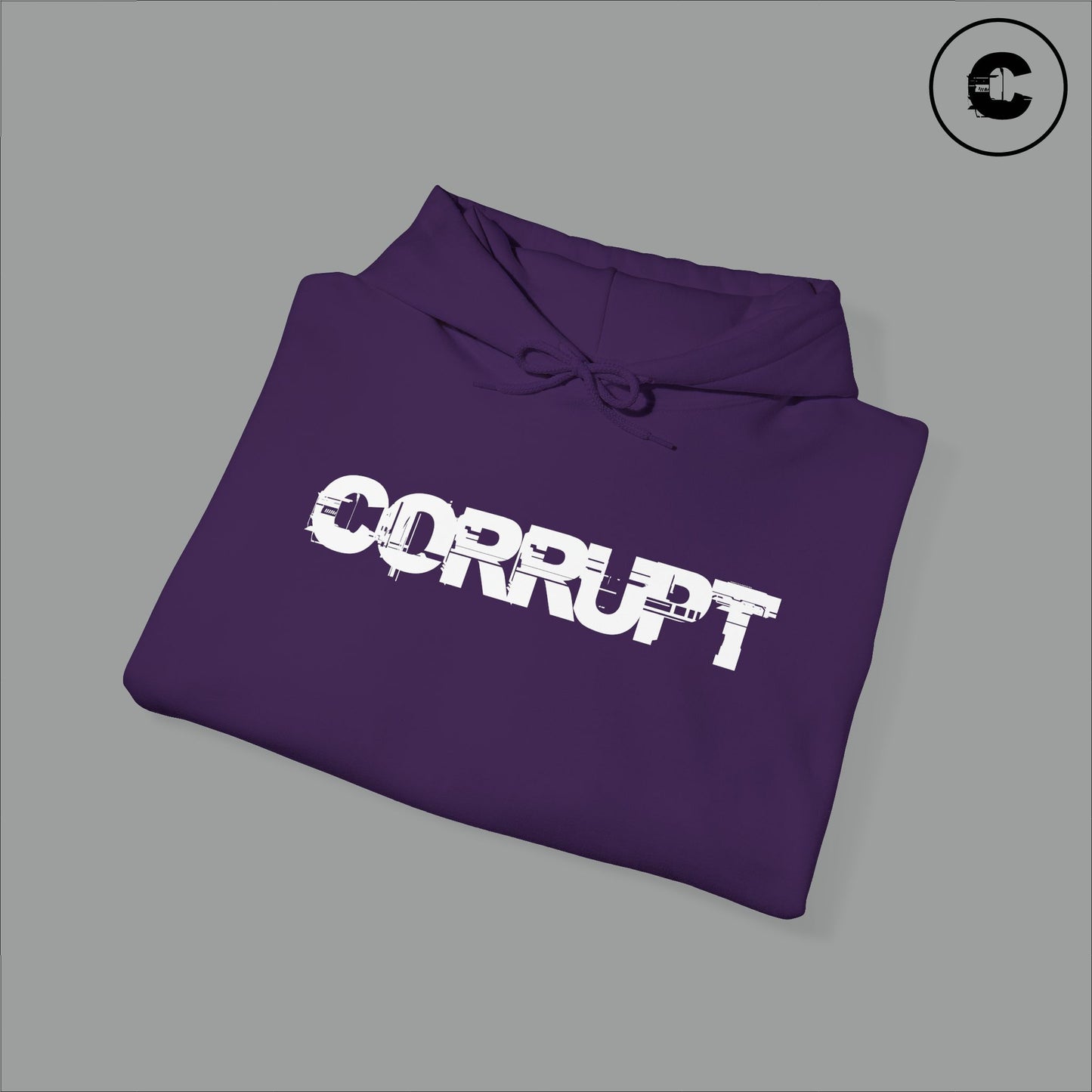 Corrupt Hoodie White Logo