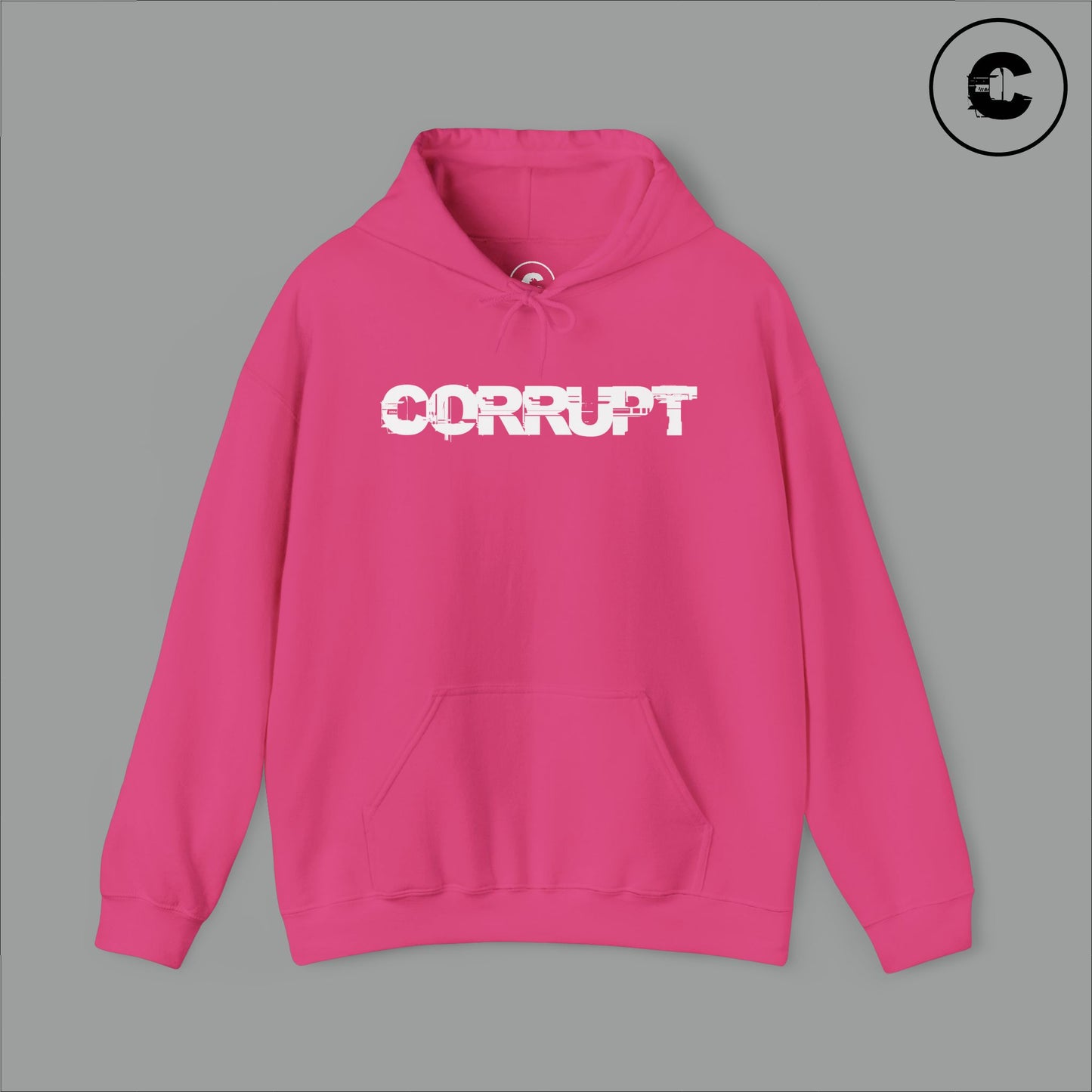 Corrupt Hoodie White Logo