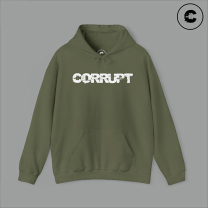 Corrupt Hoodie White Logo