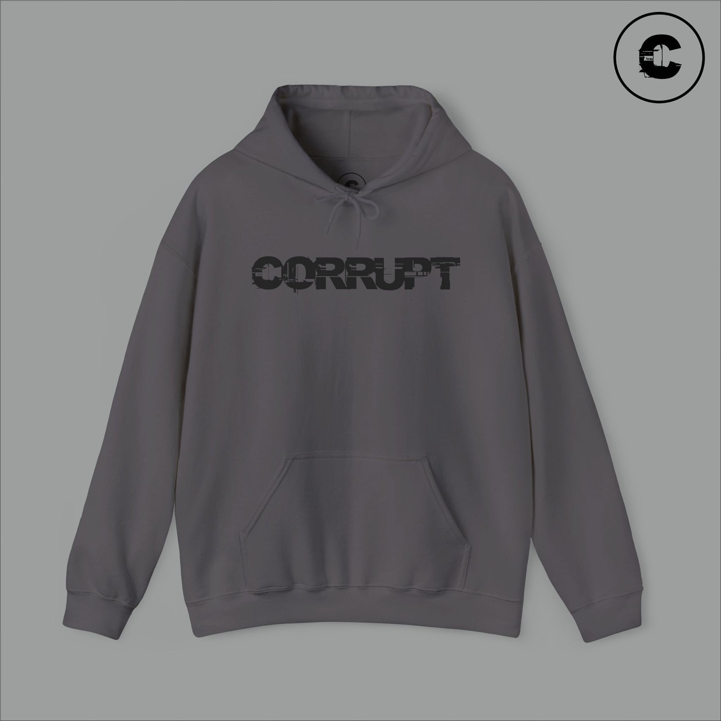 Corrupt Hoodie Black Logo
