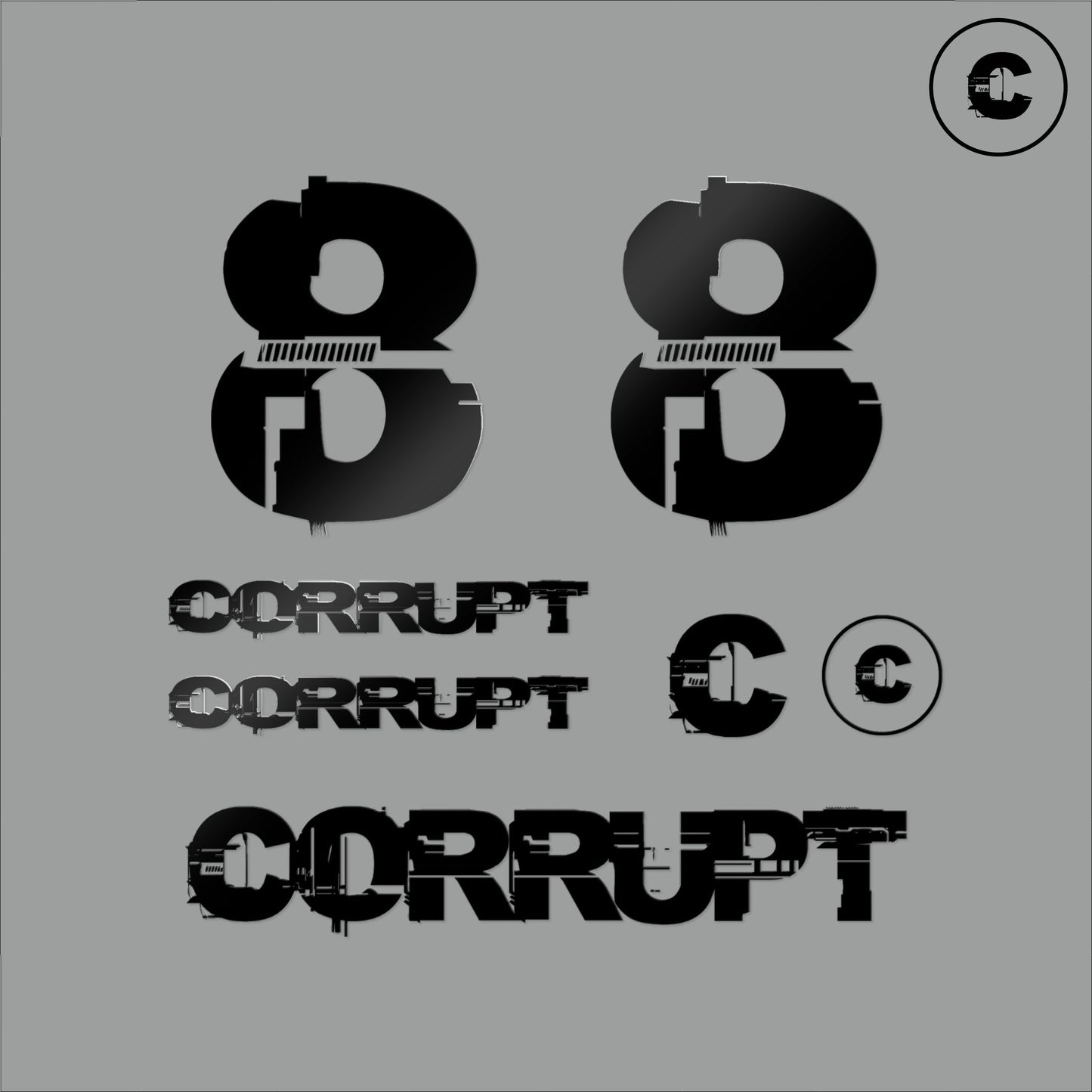 Sticker Pack Black Number 8