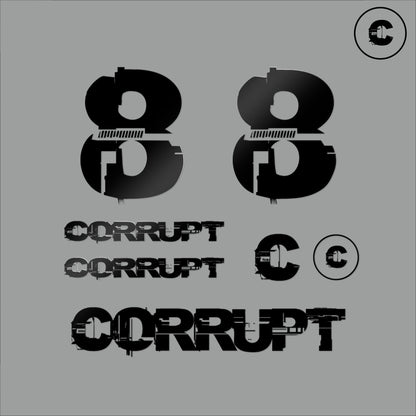 Sticker Pack Black Number 8