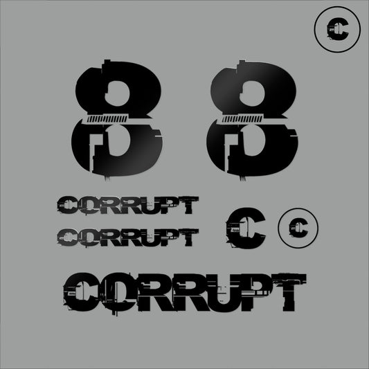 Sticker Pack Black Number 8