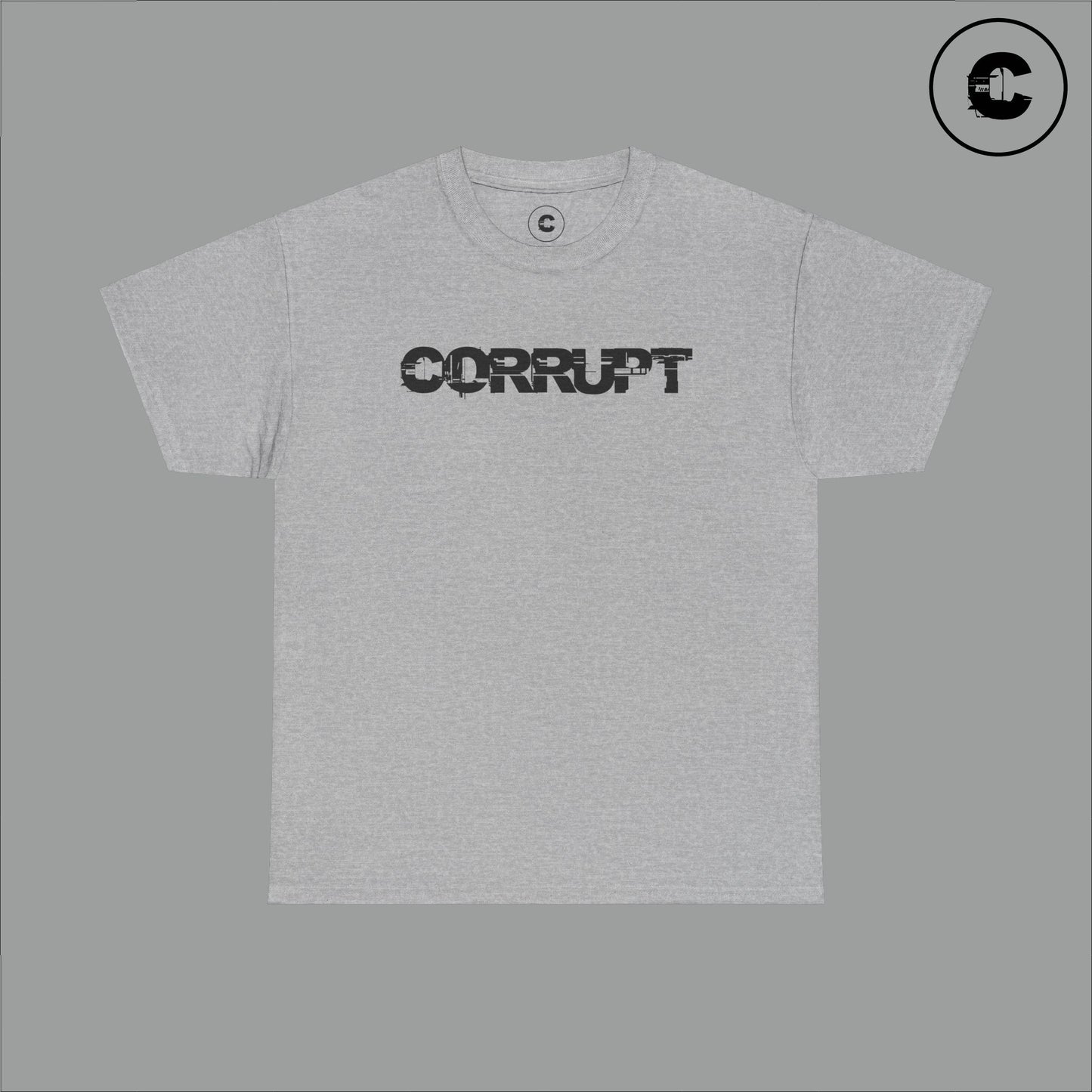 Corrupt Cotton T-Shirt Black Logo