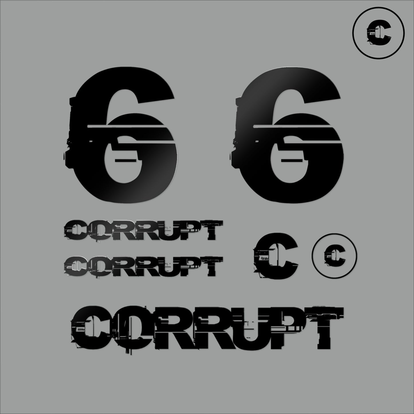 Sticker Pack Black Number 6