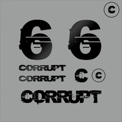 Sticker Pack Black Number 6