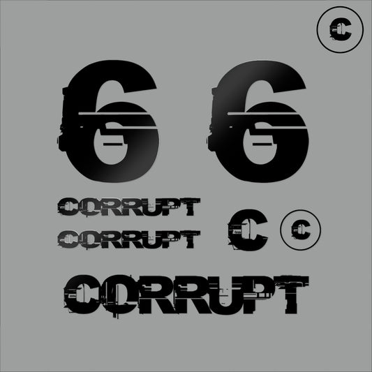 Sticker Pack Black Number 6