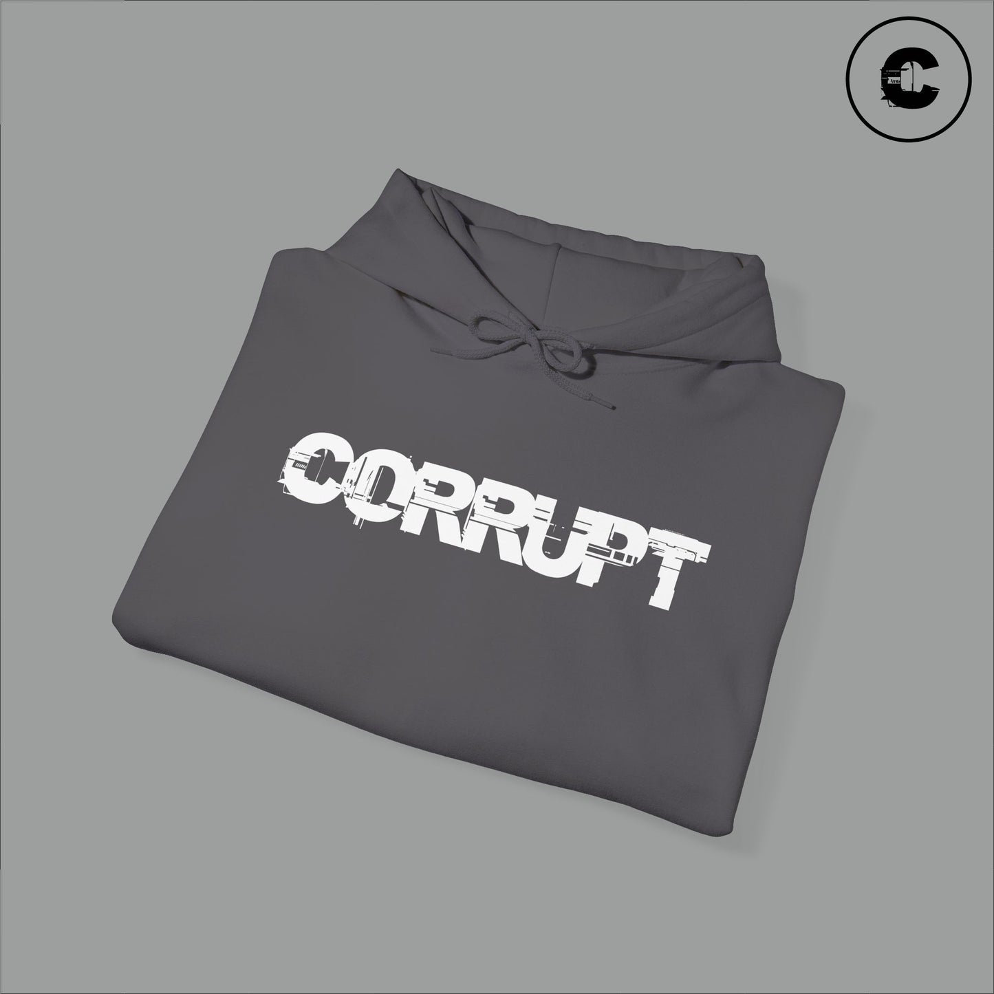 Corrupt Hoodie White Logo
