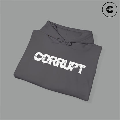 Corrupt Hoodie White Logo