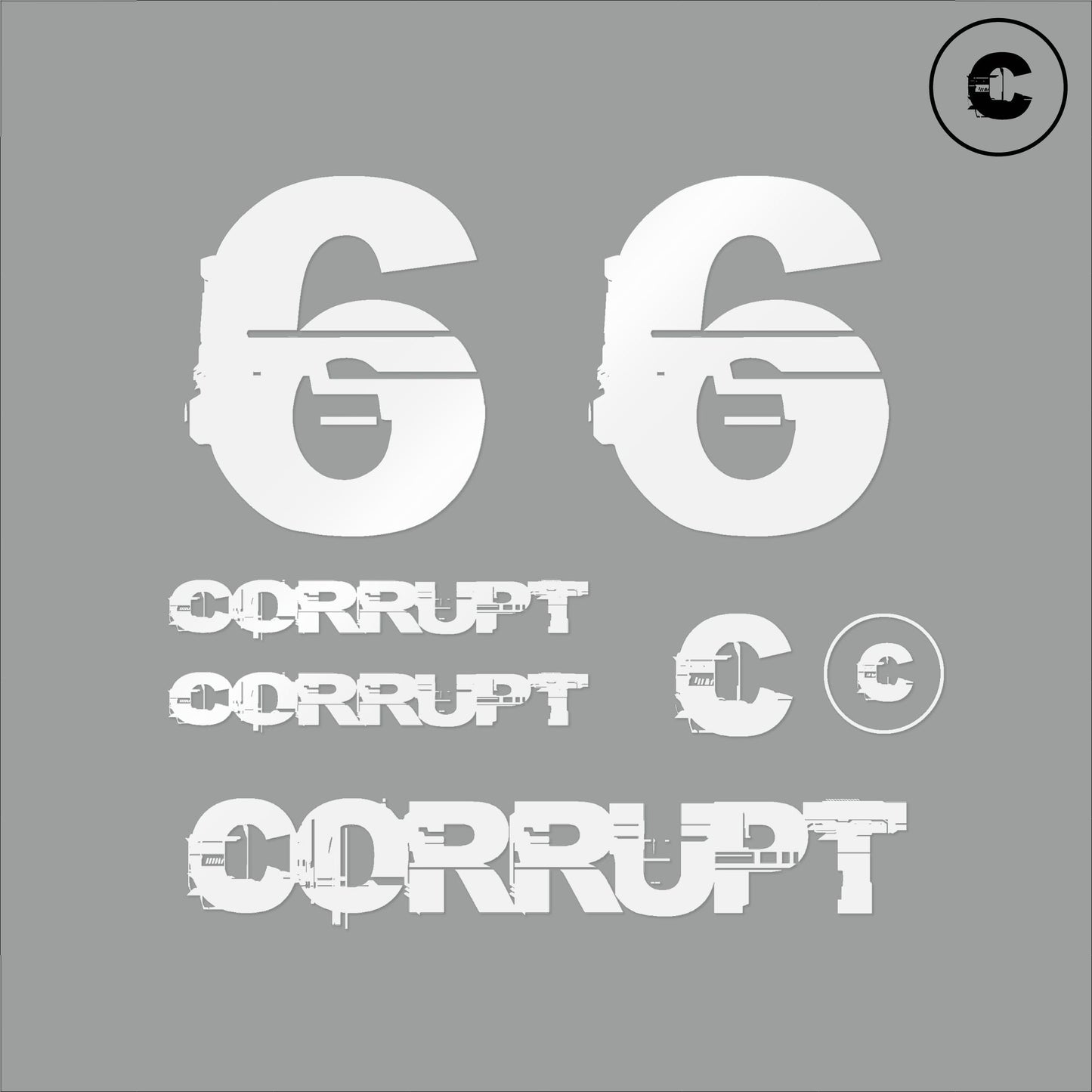 Sticker Pack White Number 6