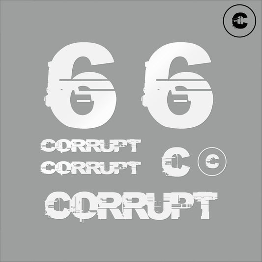 Sticker Pack White Number 6