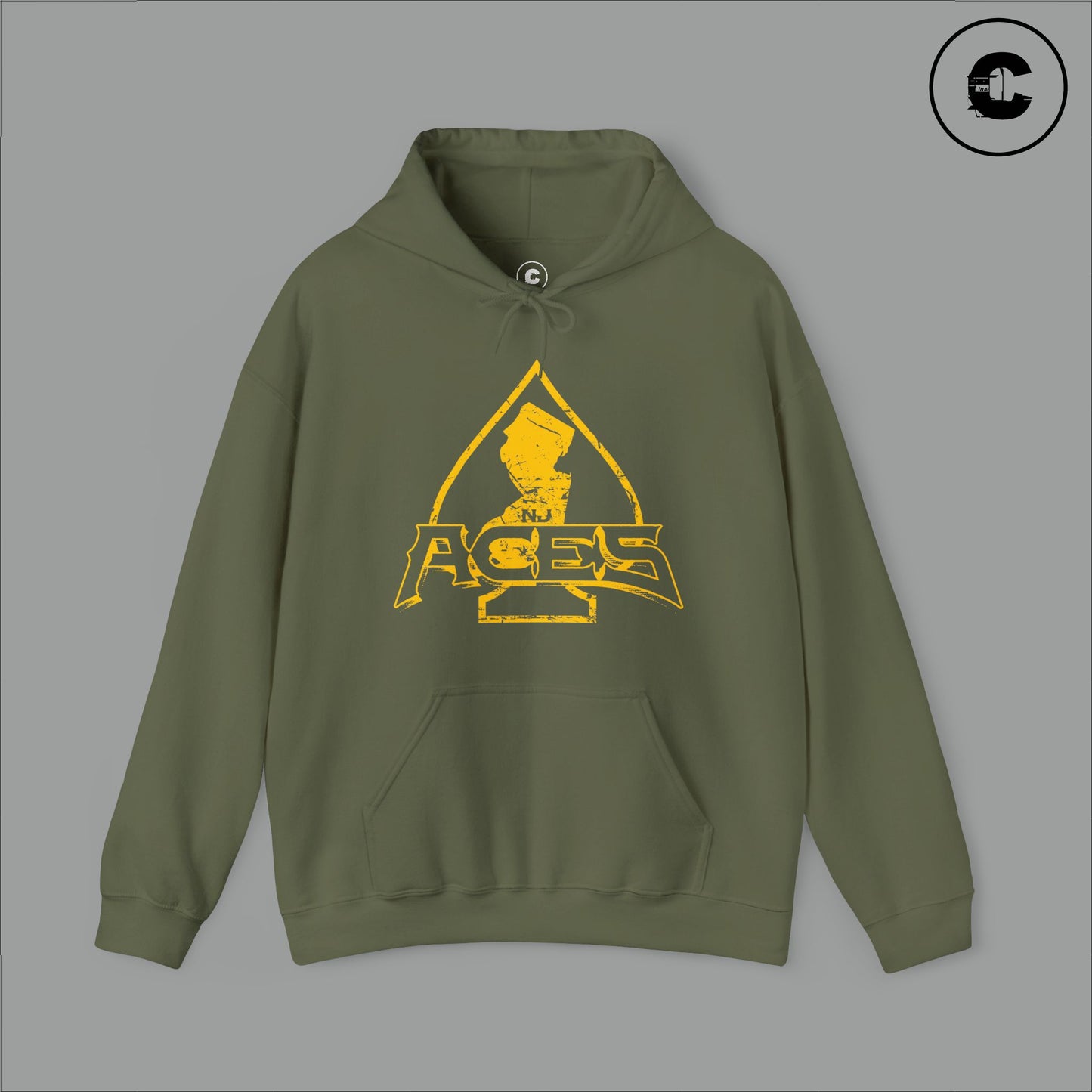 NJ Aces Hoodie Yellow Logo