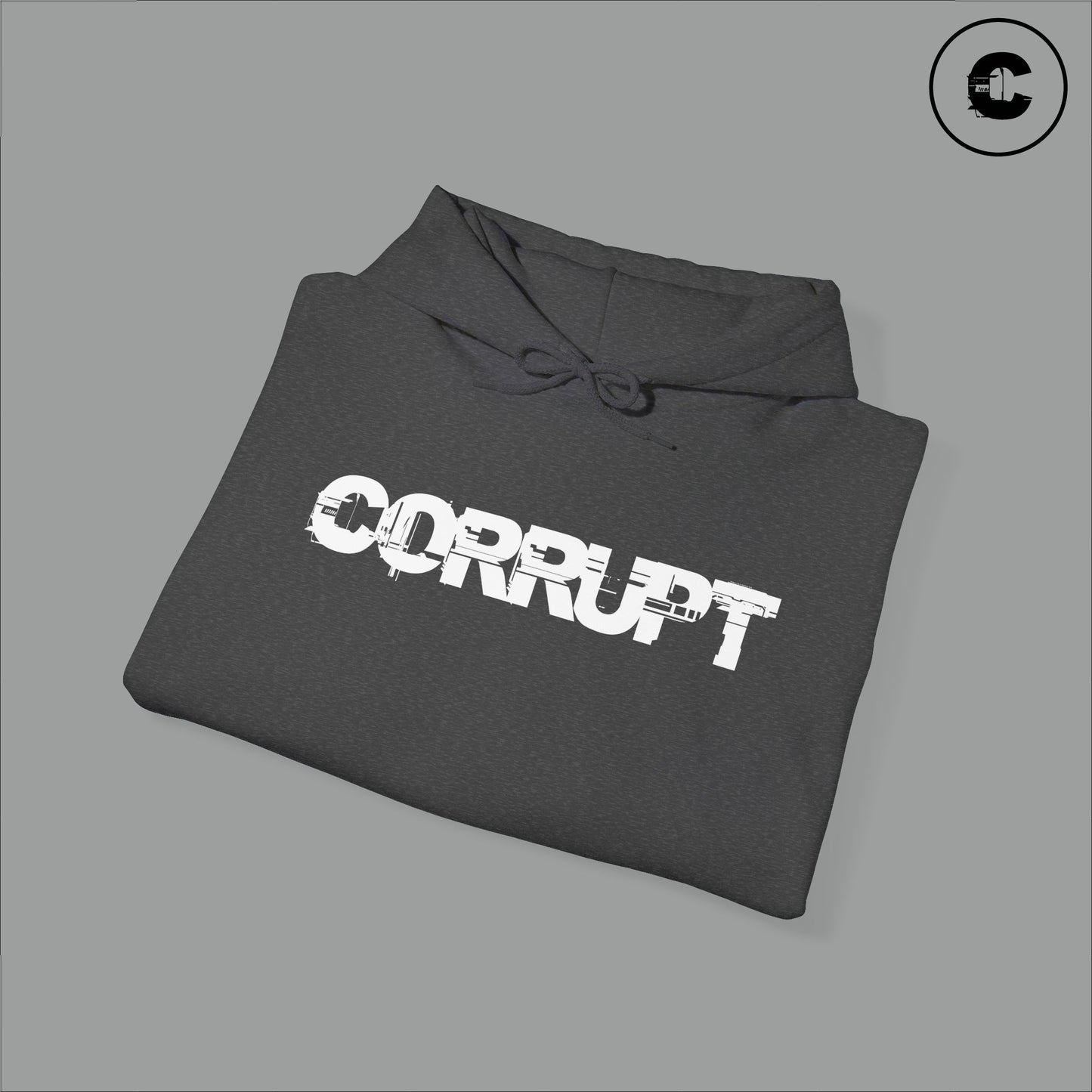 Corrupt Hoodie White Logo