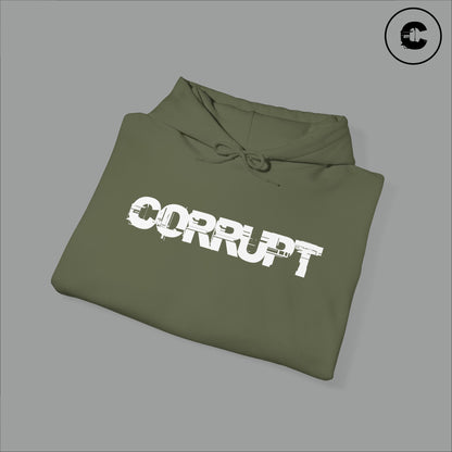 Corrupt Hoodie White Logo