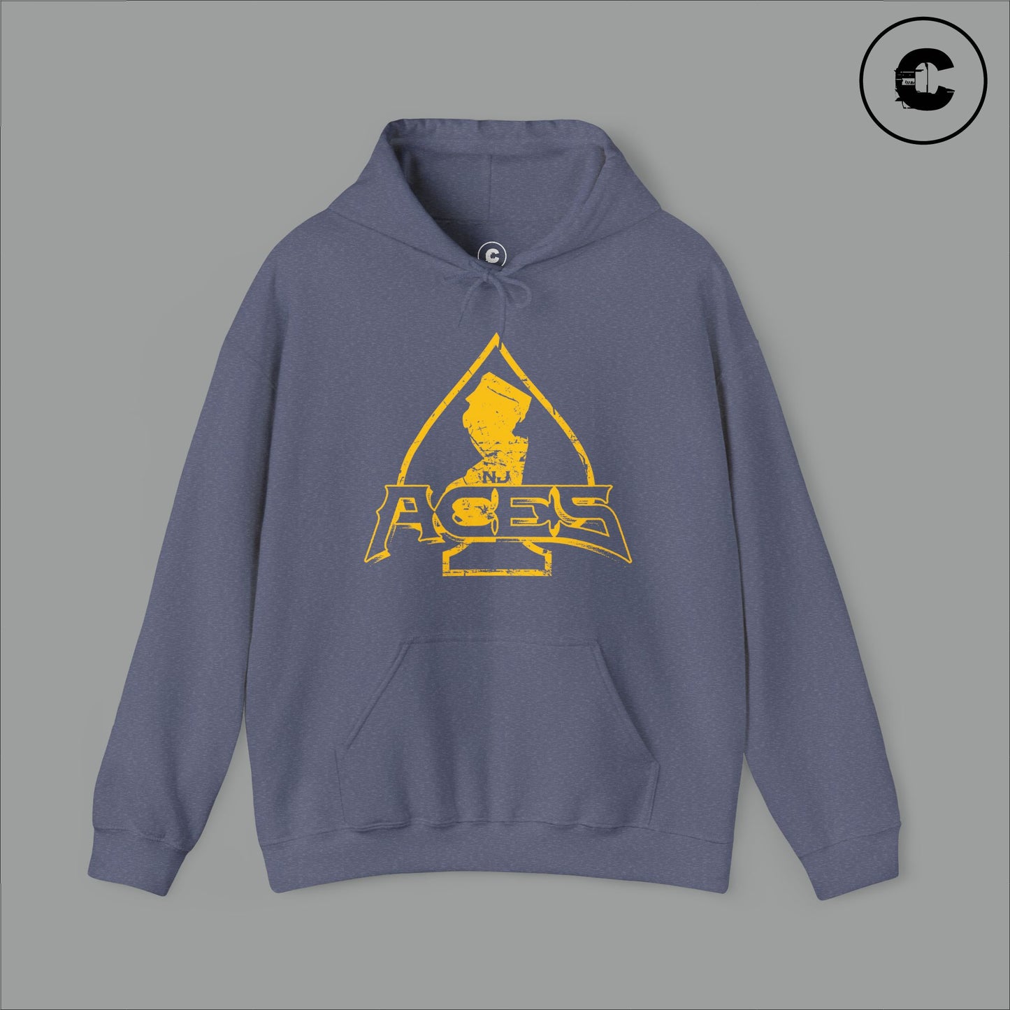 NJ Aces Hoodie Yellow Logo