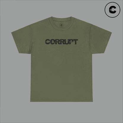 Corrupt Cotton T-Shirt Black Logo