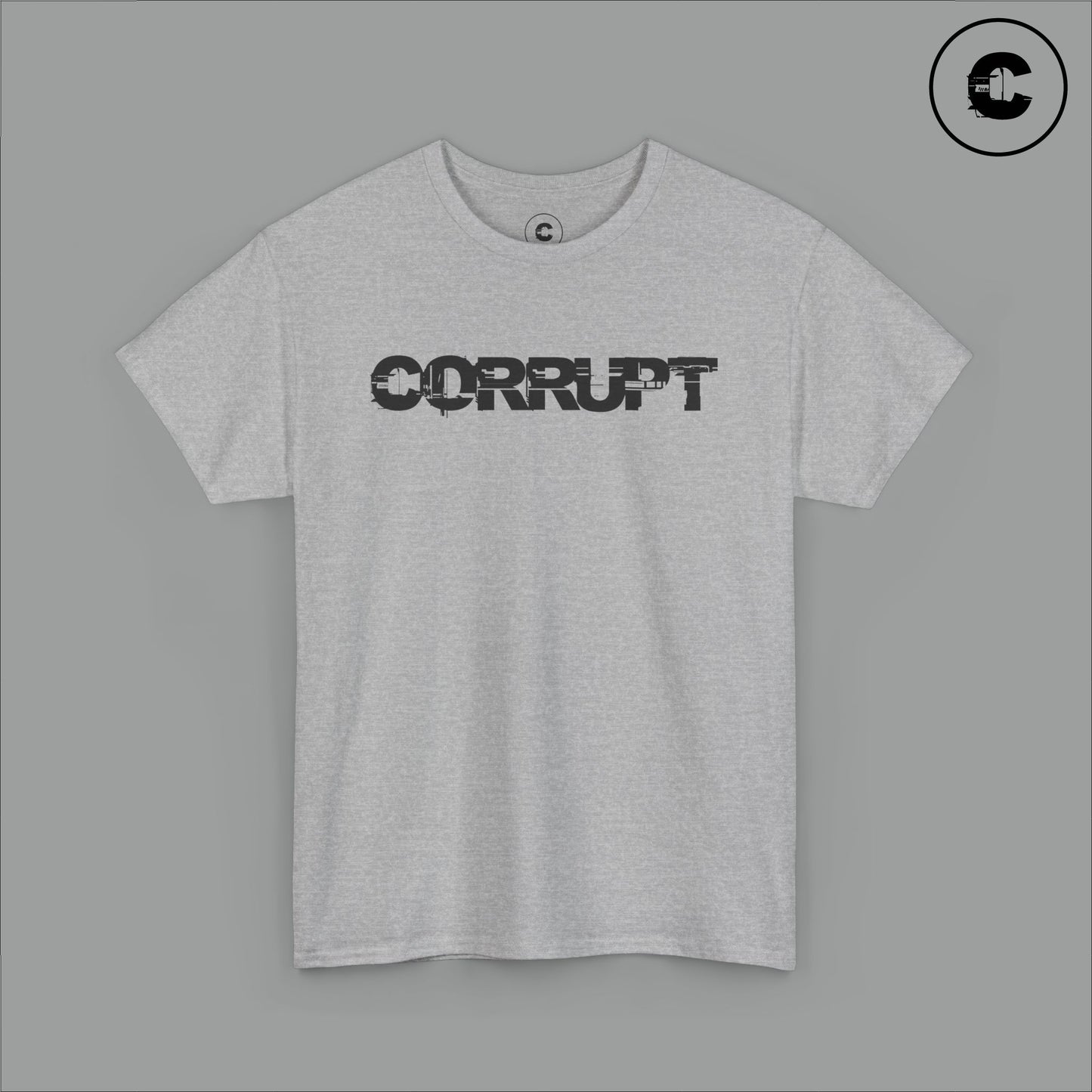 Corrupt Cotton T-Shirt Black Logo