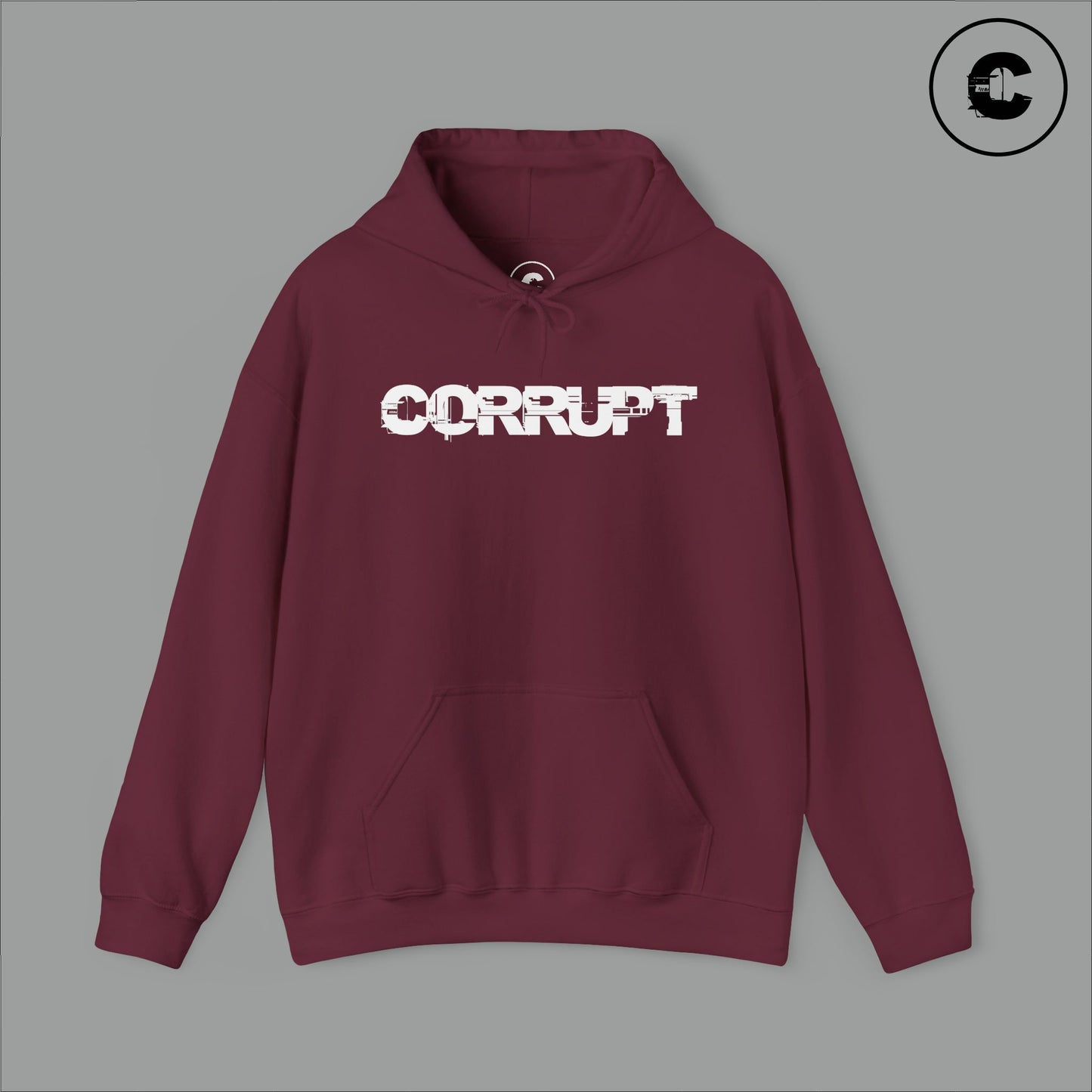Corrupt Hoodie White Logo