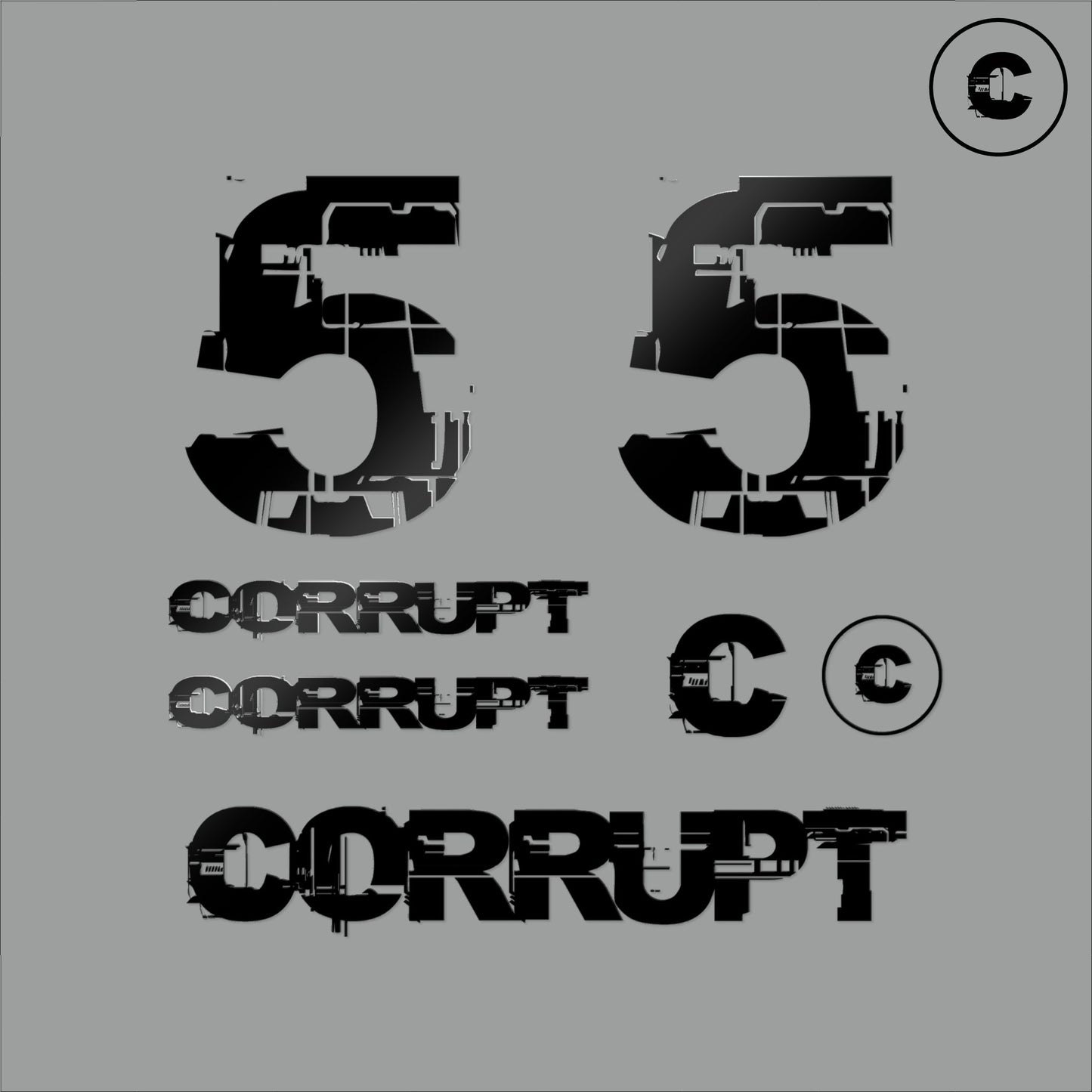 Sticker Pack Black Number 5