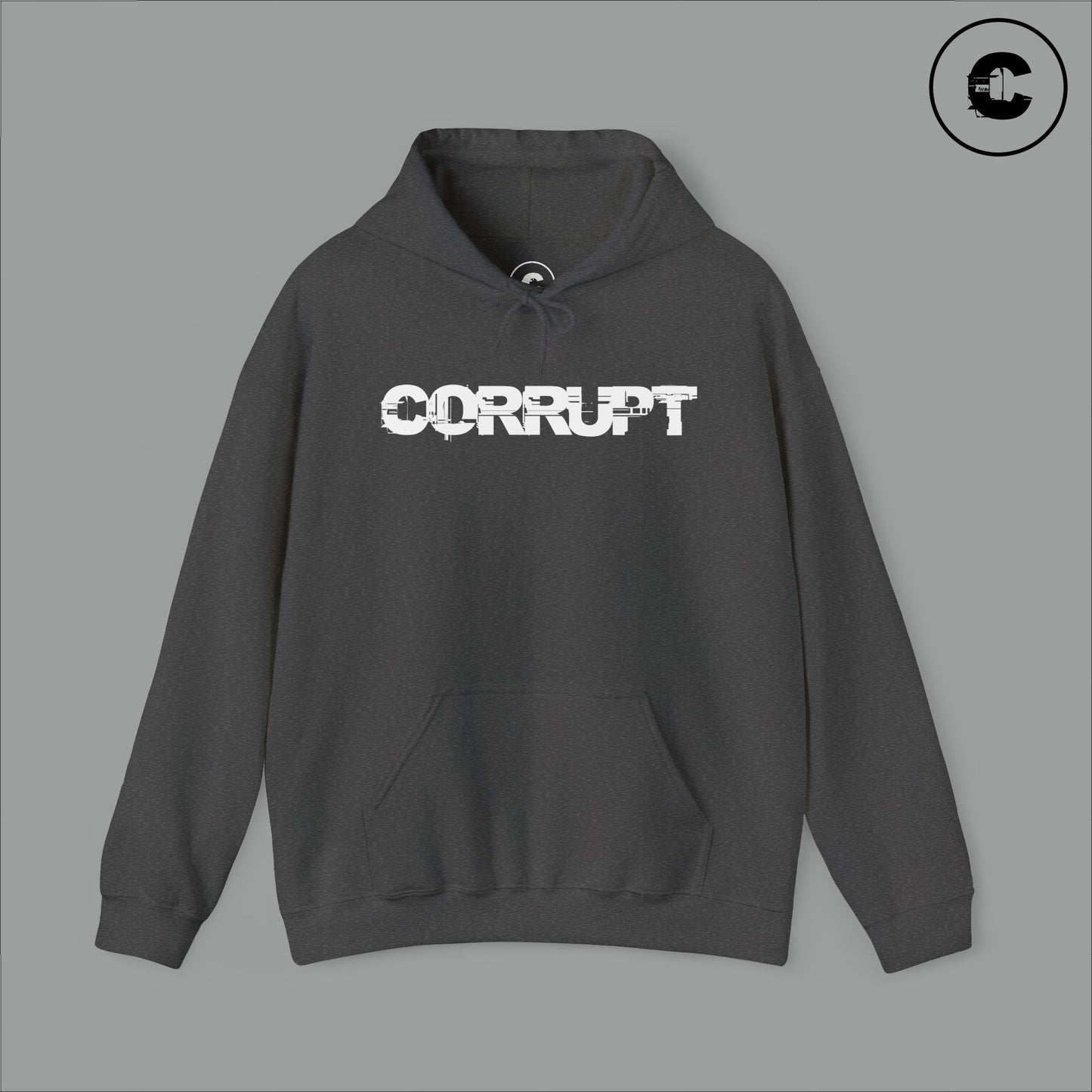 Corrupt Hoodie White Logo