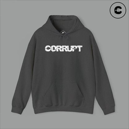 Corrupt Hoodie White Logo
