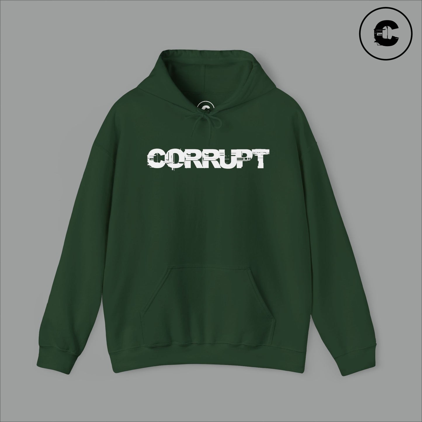 Corrupt Hoodie White Logo