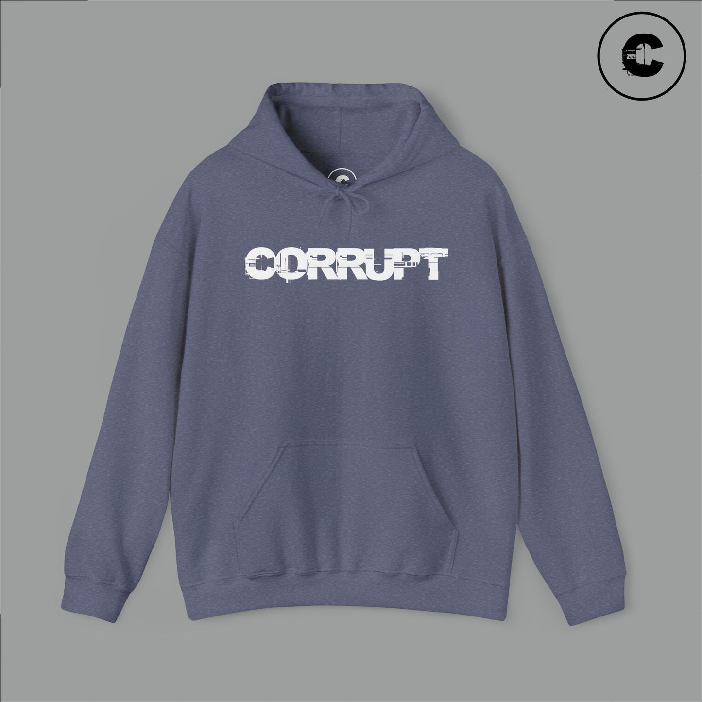 Corrupt Hoodie White Logo