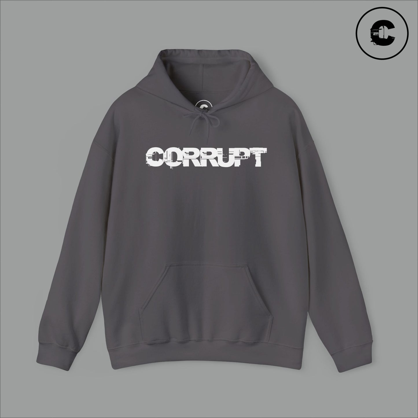 Corrupt Hoodie White Logo