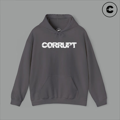 Corrupt Hoodie White Logo