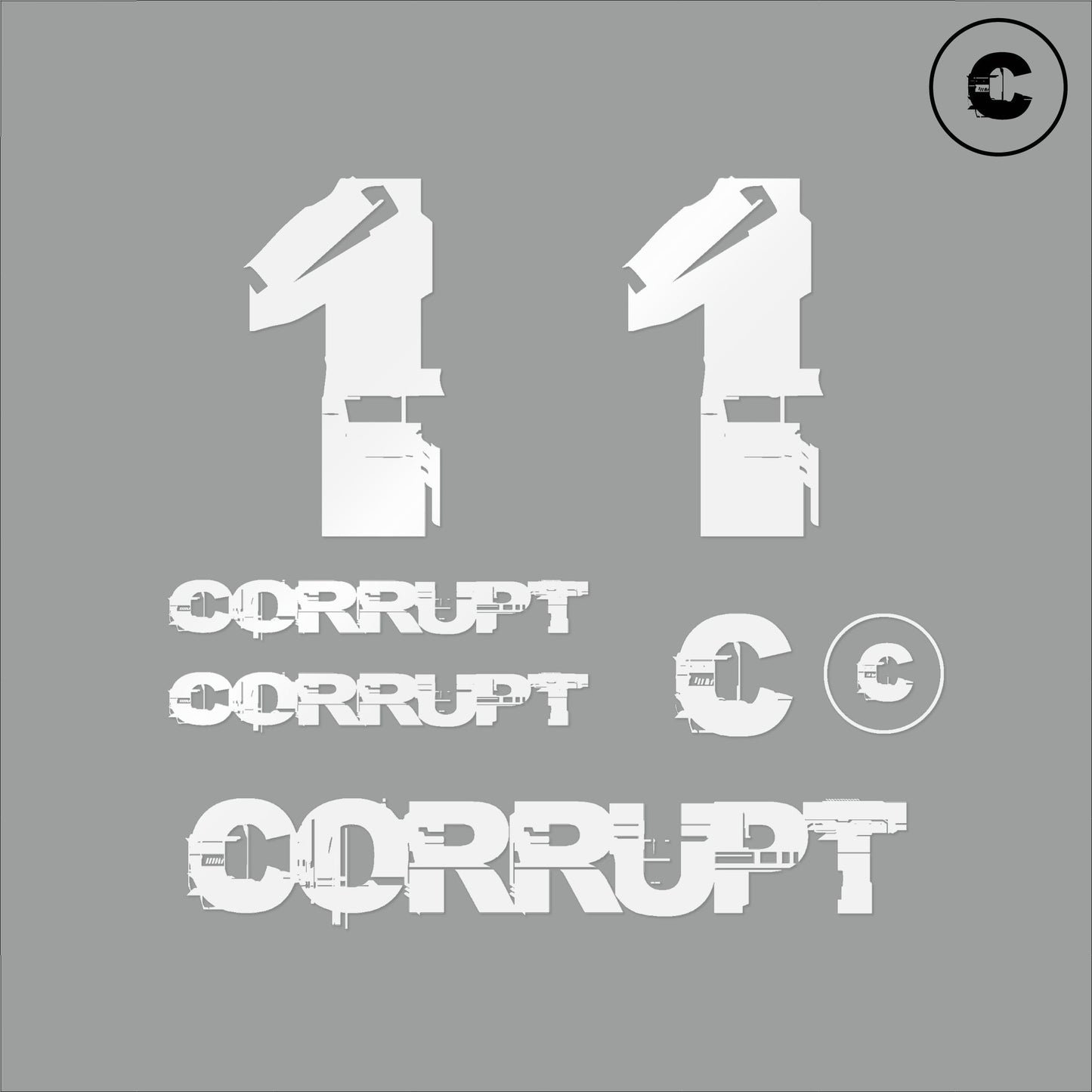 Sticker Pack White Number 1