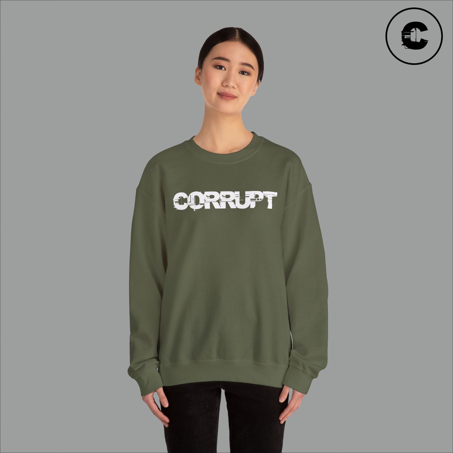 Corrupt Sweatshirt White Logo