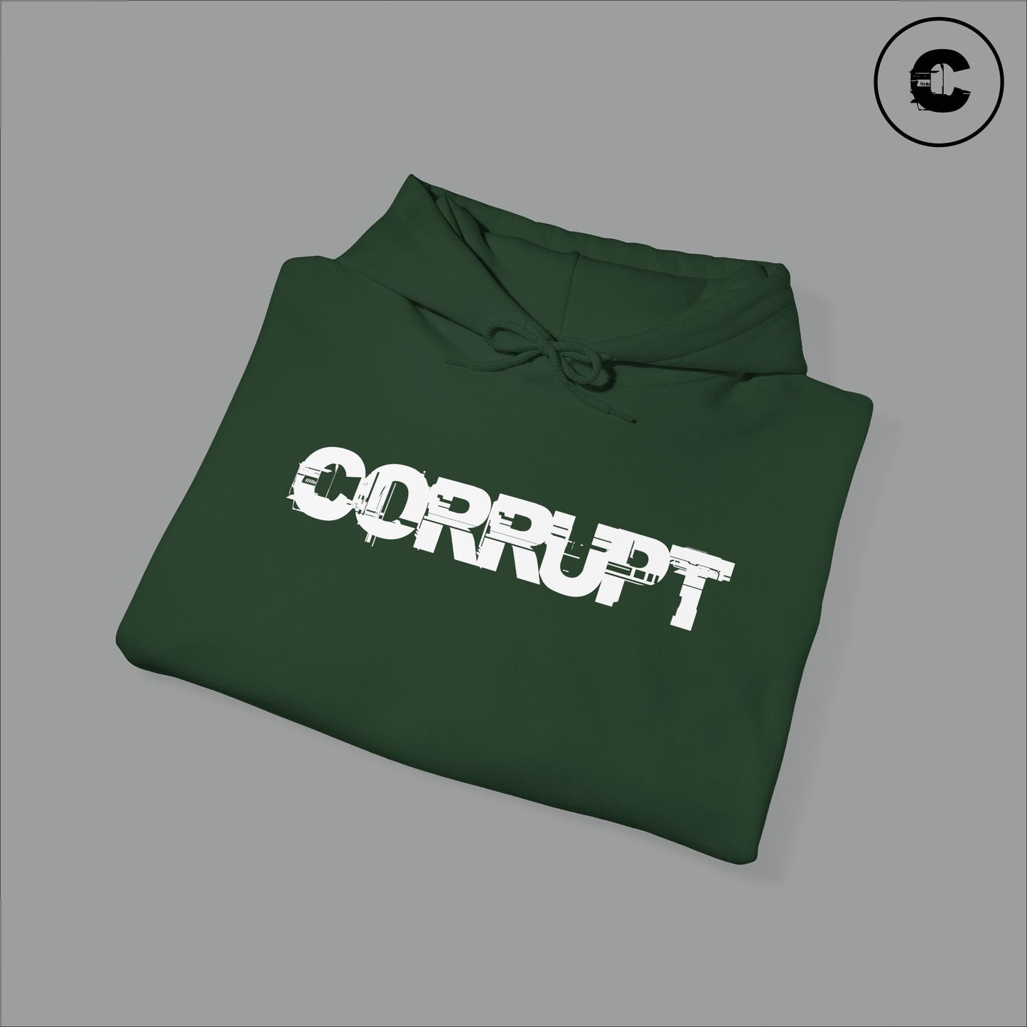 Corrupt Hoodie White Logo