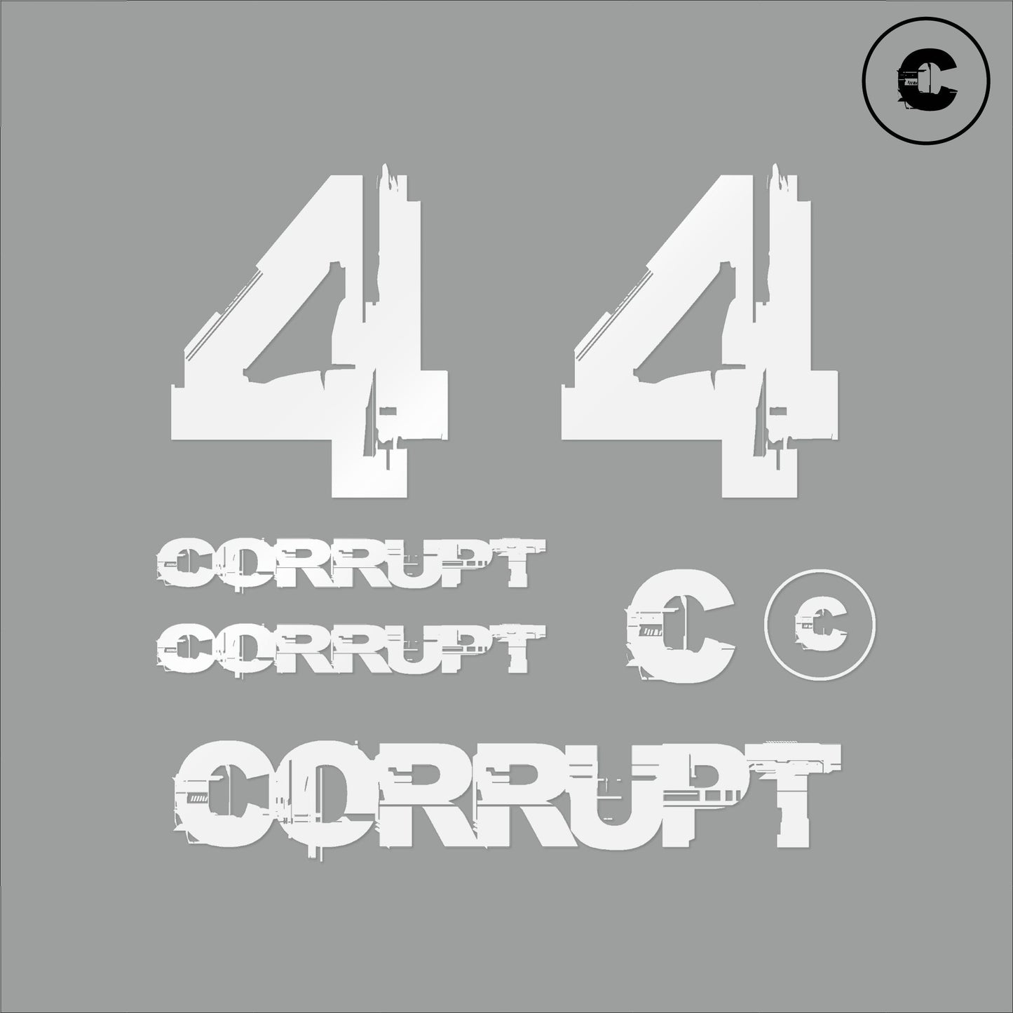 Sticker Pack White Number 4