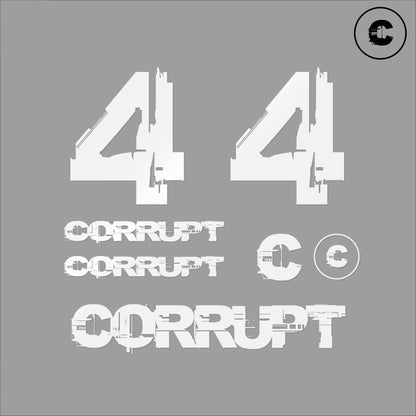 Sticker Pack White Number 4