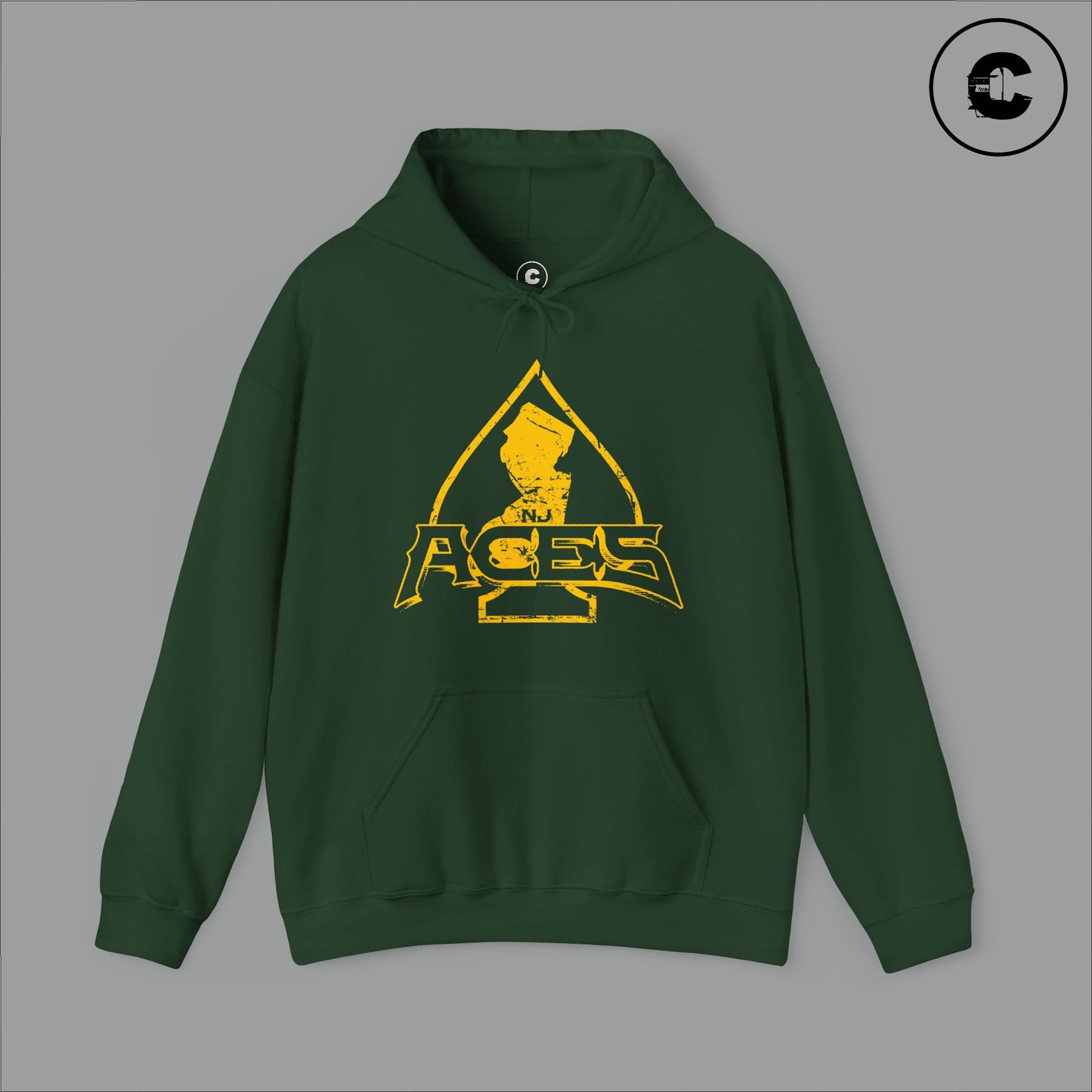 NJ Aces Hoodie Yellow Logo