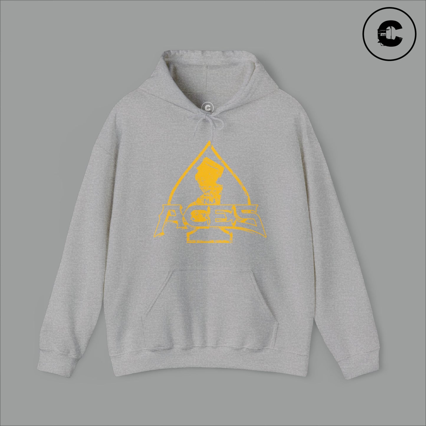 NJ Aces Hoodie Yellow Logo