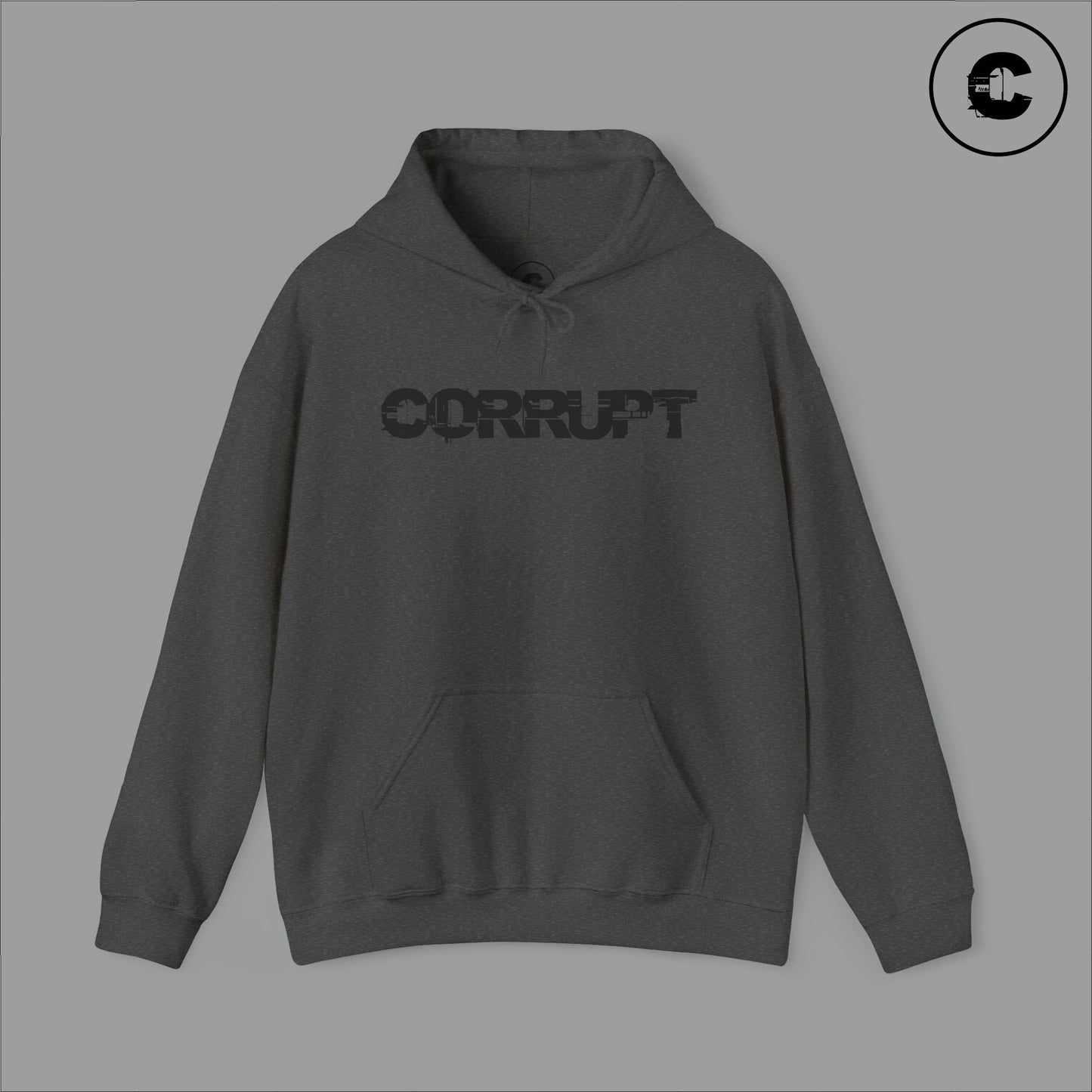 Corrupt Hoodie Black Logo
