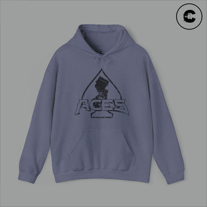 NJ Aces Hoodie Black Logo
