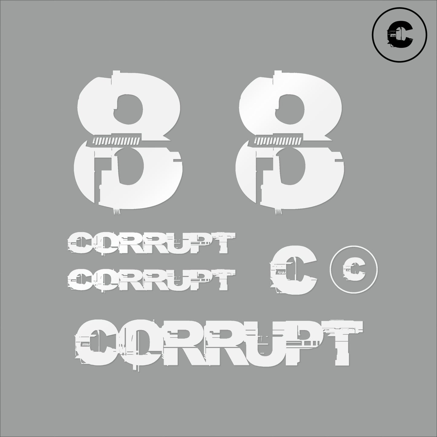 Sticker Pack White Number 8