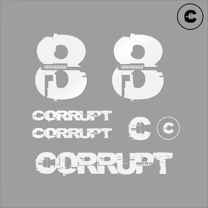 Sticker Pack White Number 8