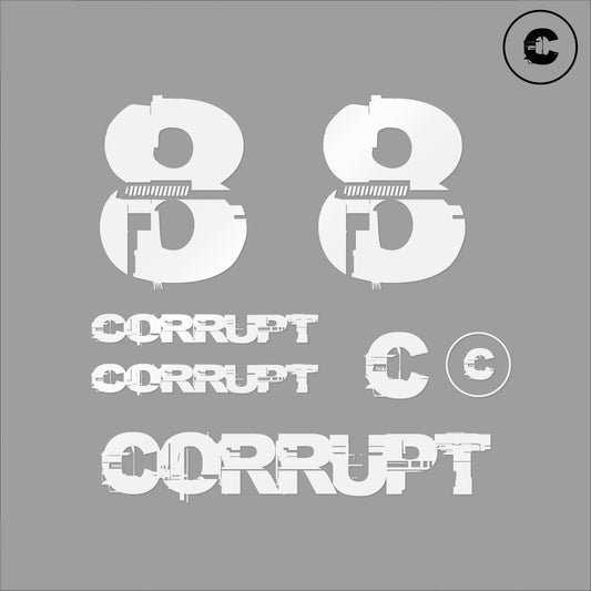 Sticker Pack White Number 8