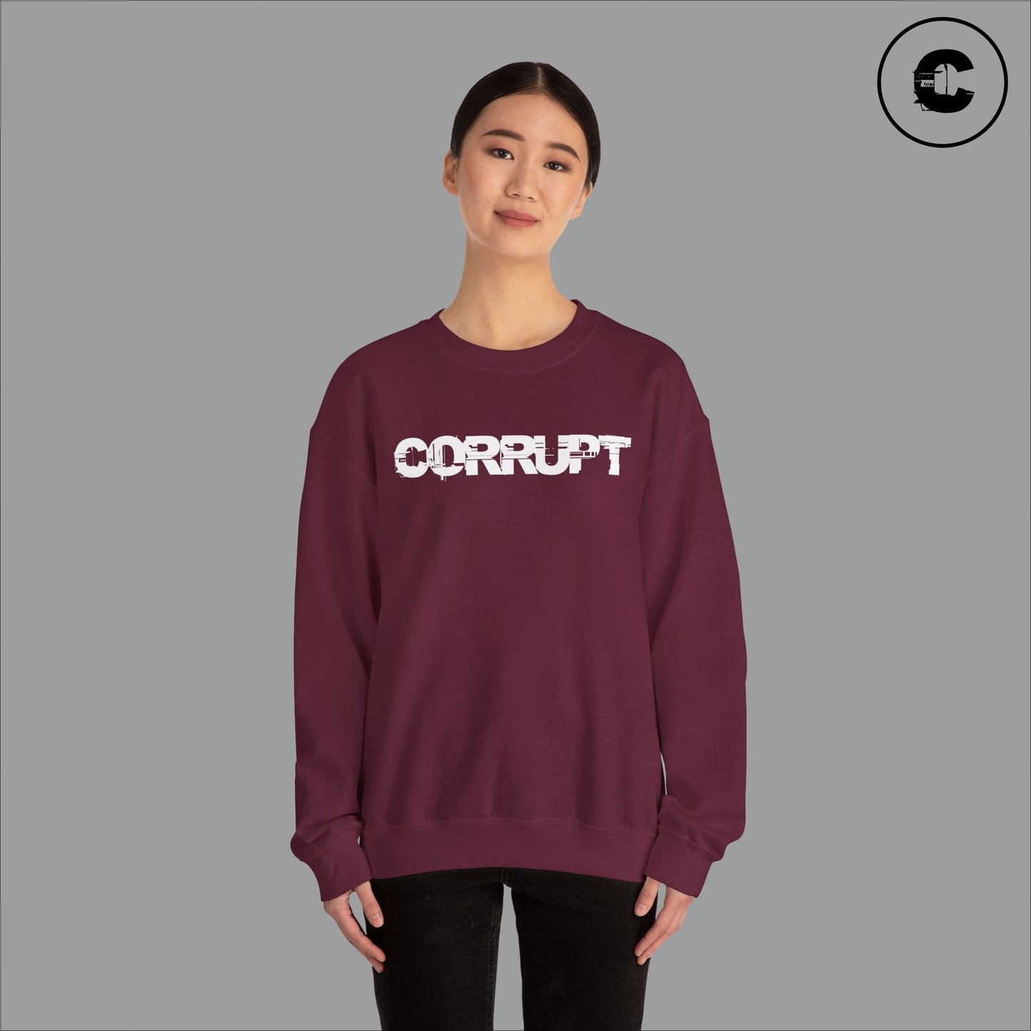 Corrupt Sweatshirt White Logo
