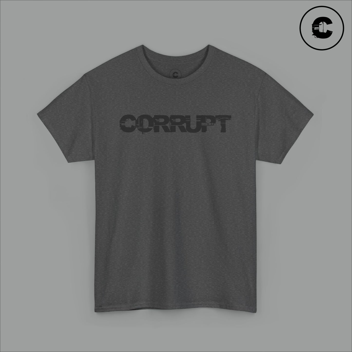 Corrupt Cotton T-Shirt Black Logo