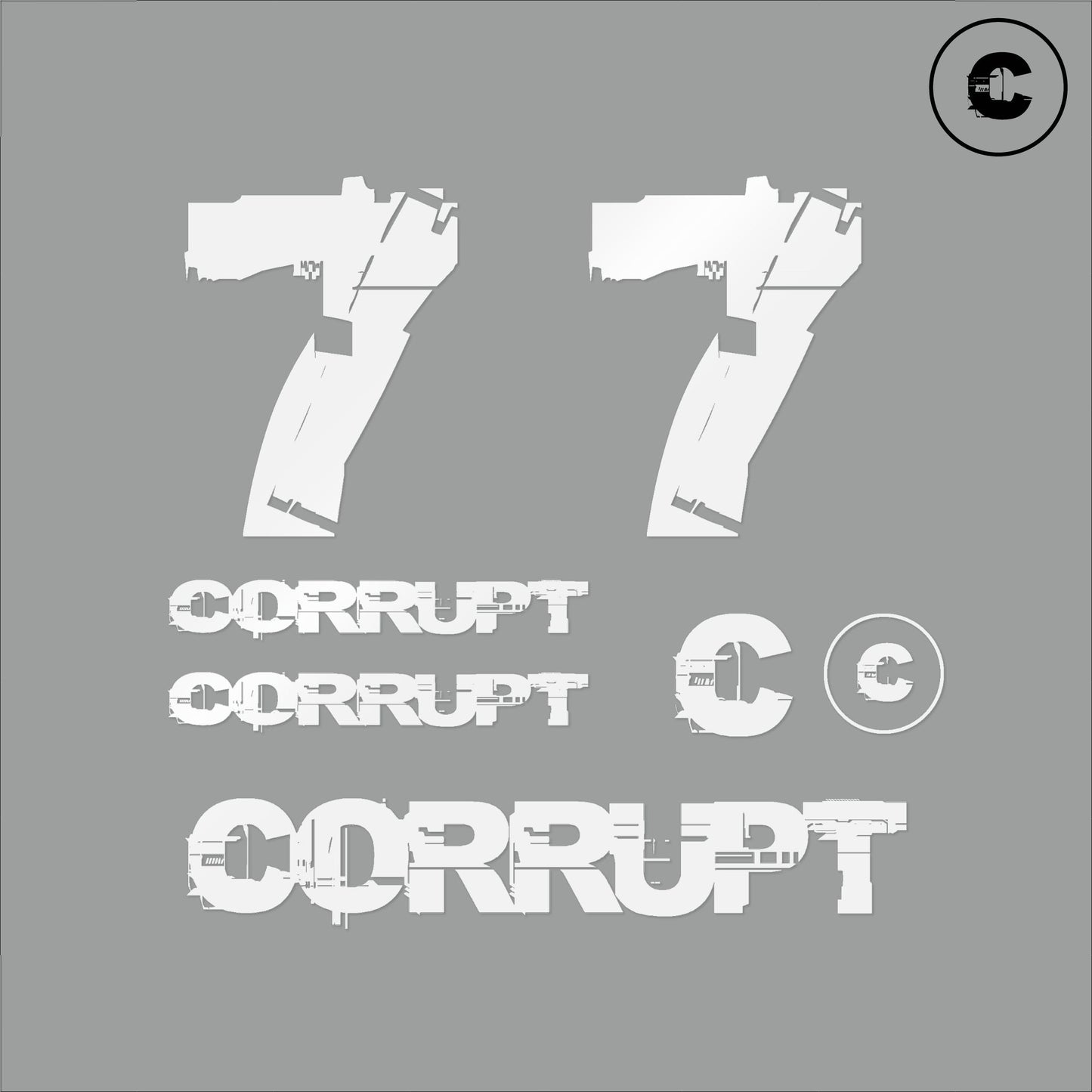 Sticker Pack White Number 7