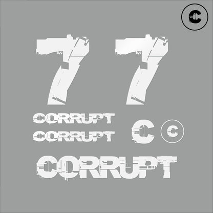 Sticker Pack White Number 7