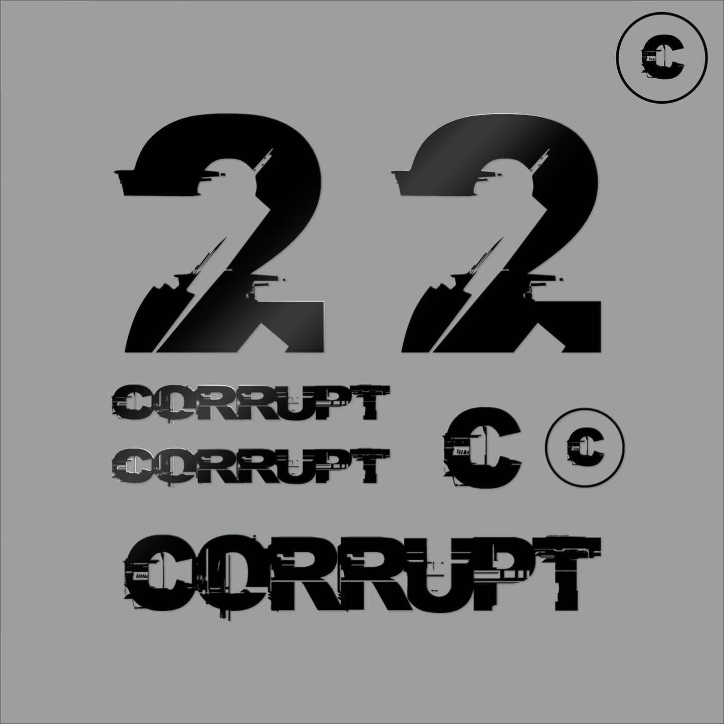 Sticker Pack Black Number 2