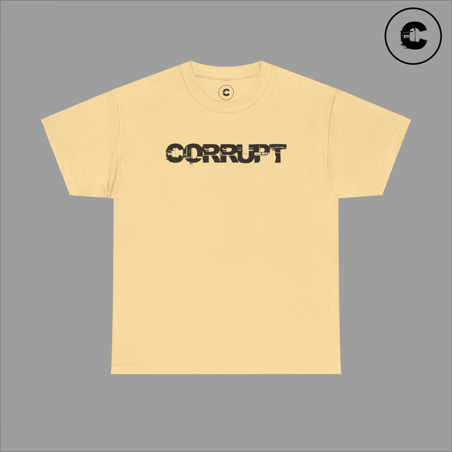 Corrupt Cotton T-Shirt Black Logo