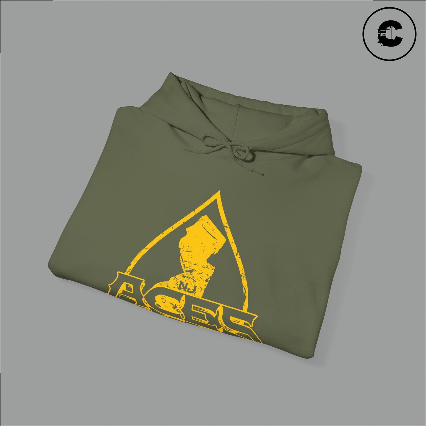 NJ Aces Hoodie Yellow Logo